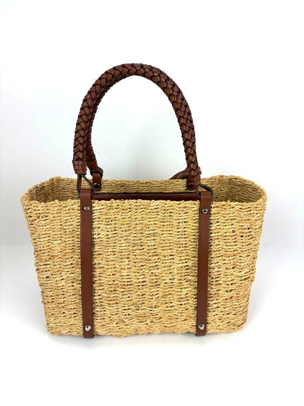 Prada Palmetto Vitello Woven Raffia Naturale Tote Bag - Picture 2 of 13